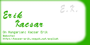 erik kacsar business card